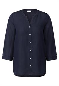 Leinenmix Tunika mit Knöpfen universal blue