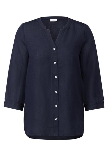 Leinenmix Tunika mit Knöpfen universal blue