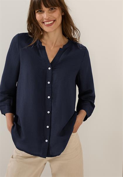 Leinenmix Tunika mit Knöpfen universal blue