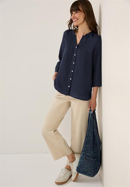 Leinenmix Tunika mit Knöpfen universal blue