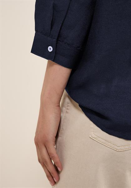 Leinenmix Tunika mit Knöpfen universal blue