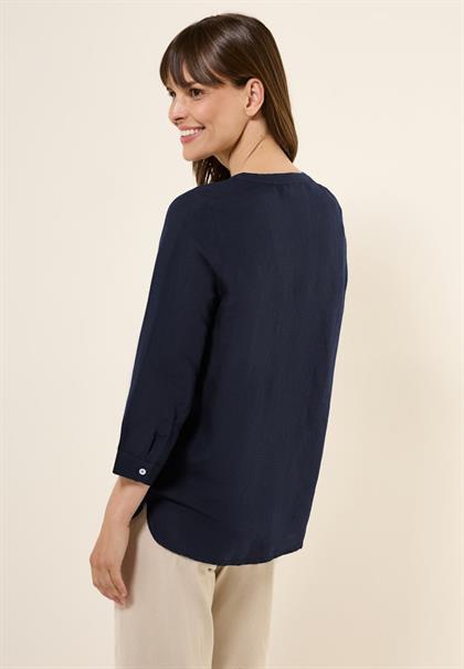 Leinenmix Tunika mit Knöpfen universal blue