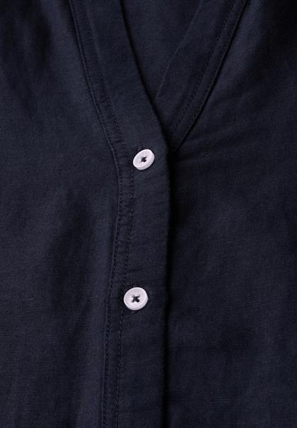 Leinenmix Tunika mit Knöpfen universal blue