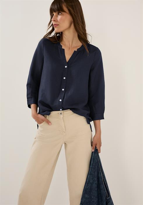 leinenmix-tunika-mit-knöpfen-universal-blue