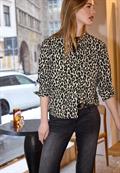 Leo-Bluse mit Backprint black
