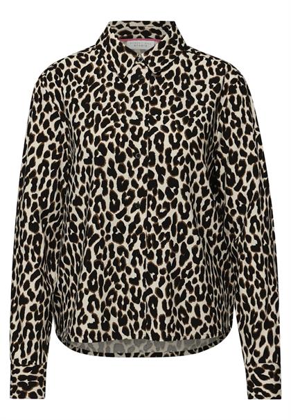 Leo-Bluse mit Backprint black