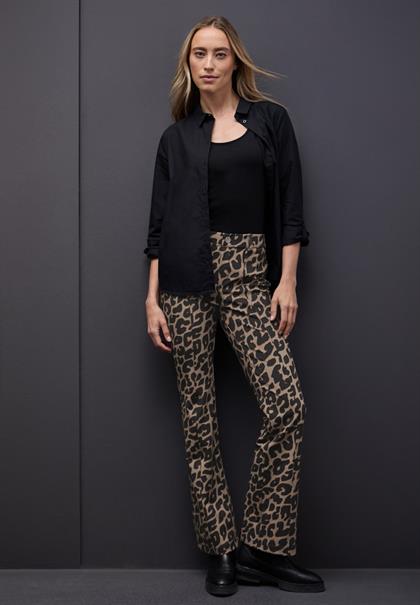 Leo Bootcut Hose silk brown