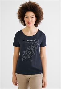 Leo Folienprint Shirt deep blue