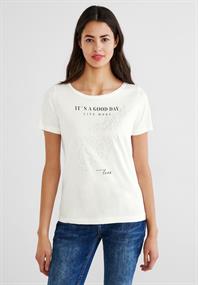 Leo Folienprint Shirt off white