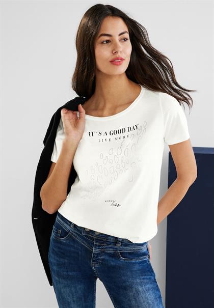Leo Folienprint Shirt off white