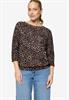 Leo-Shirt mit 3/4 Arm beige-black