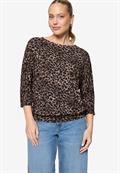 Leo-Shirt mit 3/4 Arm beige-black