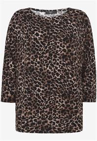 Leo-Shirt mit 3/4 Arm beige-black