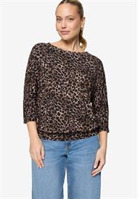 Leo-Shirt mit 3/4 Arm beige-black