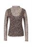 Leoshirt mit Stehkragen beigeblack