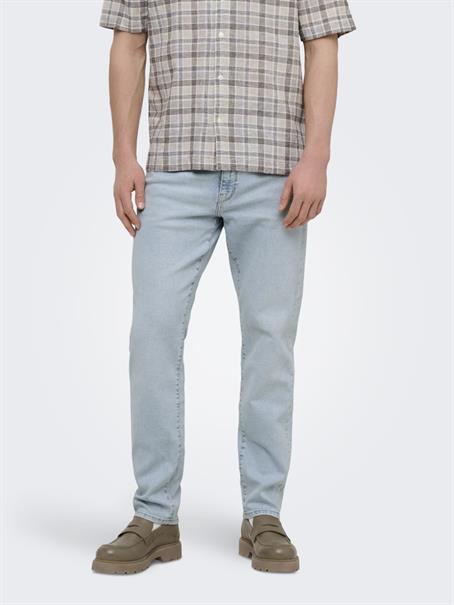 light blue bleached denim