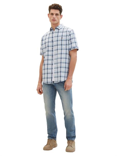 light blue multicolor check