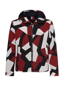 LIGHTWEIGHT HOODED PRINT JACKET dazzle camo rouge