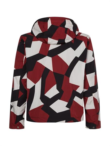 LIGHTWEIGHT HOODED PRINT JACKET dazzle camo rouge