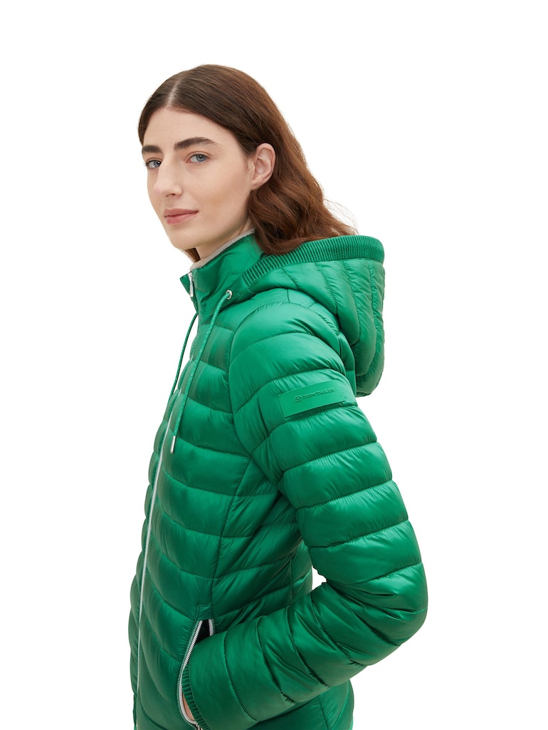 Tom Tailor Damen Jacke kurz Lightweight Jacke mit Kapuze vivid leaf green  bequem online kaufen bei
