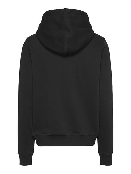 Linear Logo Embroidery Drawstring Hoody black