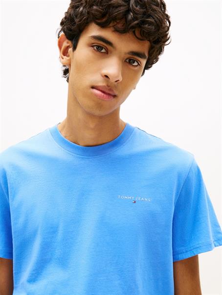 Linear Logo Slim Crew Neck T-Shirt blue twilight