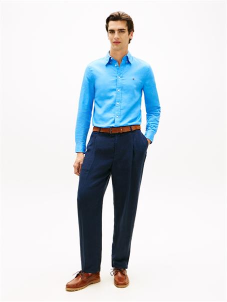 LINEN BLEND SOLID BTD RF SHT blue spell