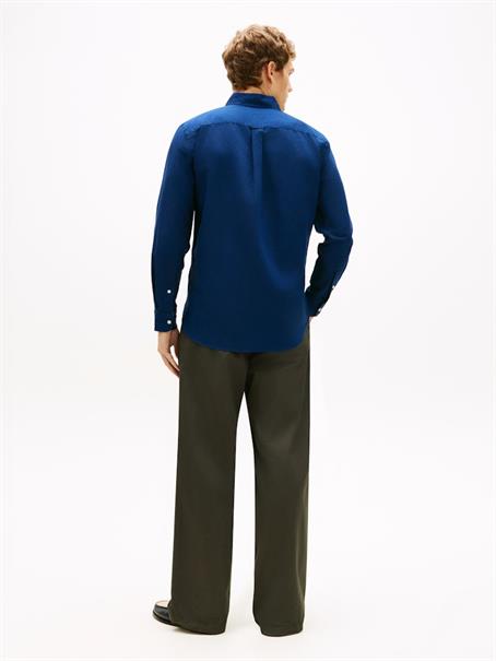 LINEN BLEND SOLID BTD RF SHT carbon navy