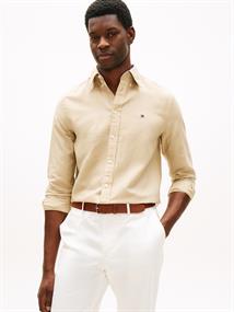 LINEN BLEND SOLID BTD RF SHT sandalwood