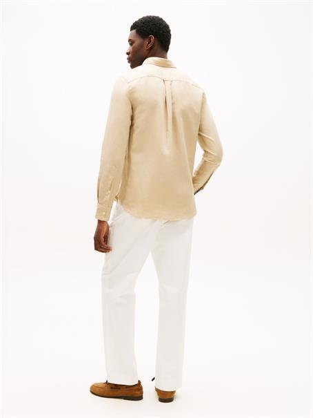 LINEN BLEND SOLID BTD RF SHT sandalwood