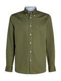 LINEN BLEND SOLID RF SHIRT battle green