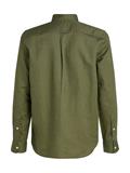 LINEN BLEND SOLID RF SHIRT battle green
