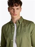 LINEN BLEND SOLID RF SHIRT battle green