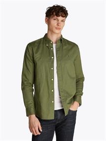 LINEN BLEND SOLID RF SHIRT battle green