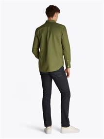 LINEN BLEND SOLID RF SHIRT battle green
