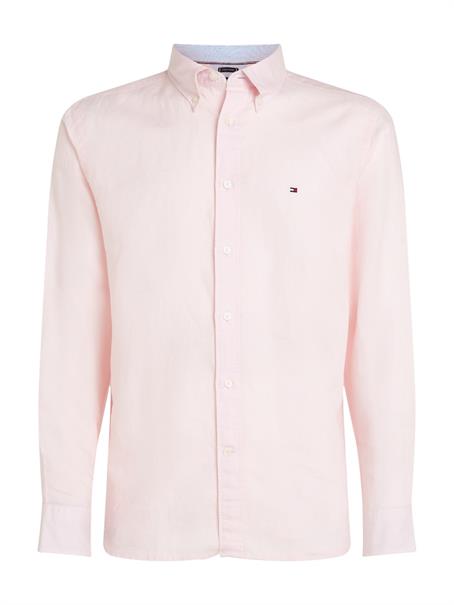 LINEN BLEND SOLID RF SHIRT pink lily
