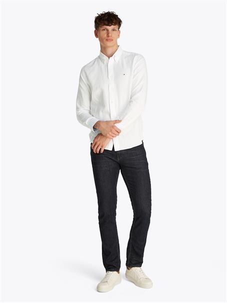 LINEN BLEND SOLID RF SHIRT th optic white