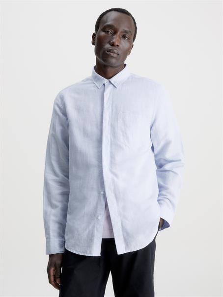 LINEN COTTON REGULAR SHIRT light blue