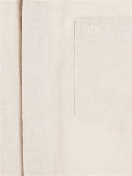 LINEN COTTON REGULAR SHIRT stony beige