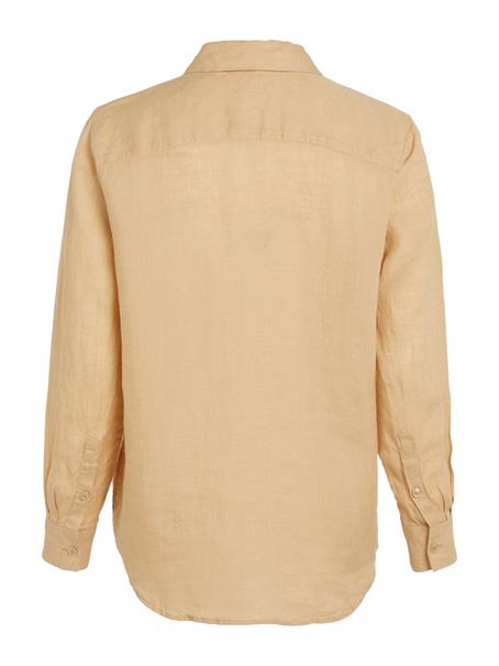 LINEN RELAXED SHIRT LS harvest wheat