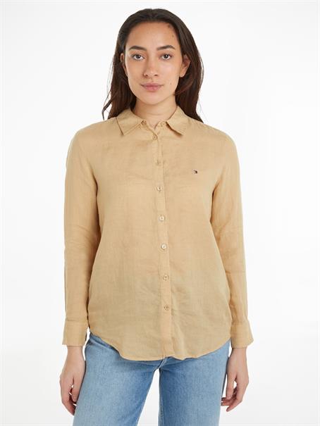 LINEN RELAXED SHIRT LS harvest wheat