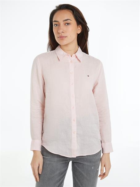 LINEN RELAXED SHIRT LS whimsy pink