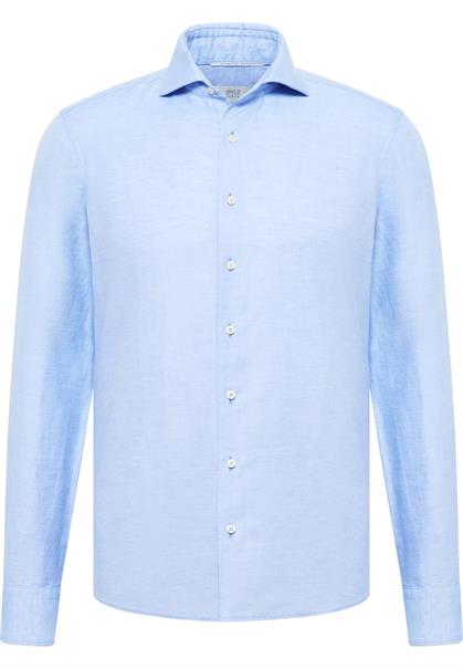 Linen Shirt Twill Langarm azurblau