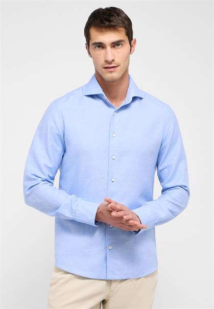 Linen Shirt Twill Langarm azurblau