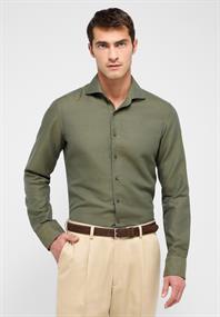 Linen Shirt Twill Langarm khaki