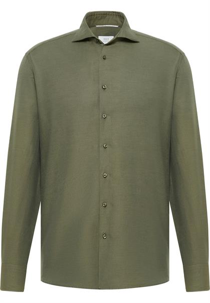 Linen Shirt Twill Langarm khaki