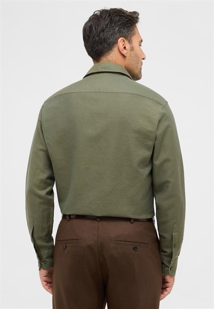 Linen Shirt Twill Langarm khaki