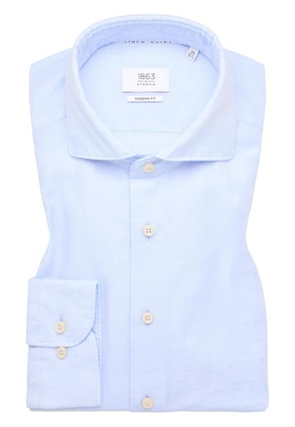 Linen Shirt Twill Langarm pastellblau