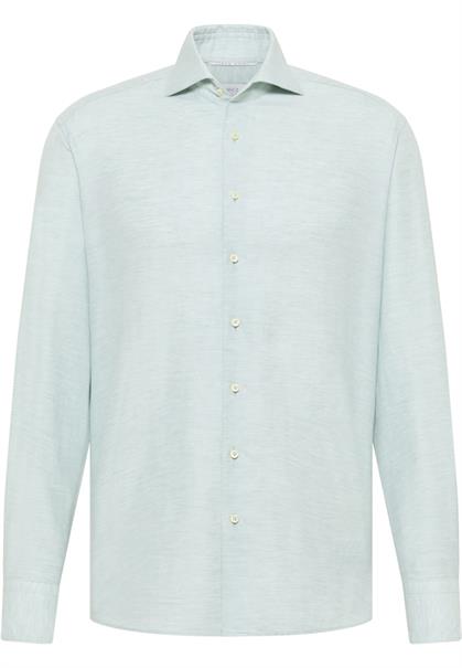 Linen Shirt Twill Langarm türkis