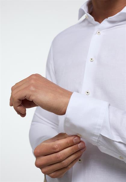 Linen Shirt Twill Langarm weiß
